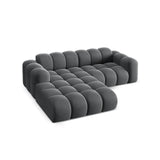 Treno 3-Sitzer Ecksofa, Linke Seite, aus Samt in Grau (Bluvel 14), 240x184x70 cm von Cosmopolitan Design – Bild 5