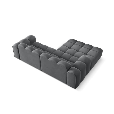 Treno 3-Sitzer Ecksofa, Linke Seite, aus Samt in Grau (Bluvel 14), 240x184x70 cm von Cosmopolitan Design – Bild 6