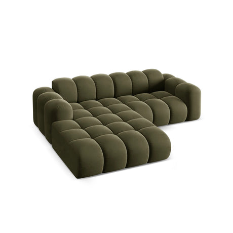 Treno 3-Sitzer Ecksofa, Linke Seite, aus Samt in Grün (Bluvel 77), 240x184x70 cm von Cosmopolitan Design – Bild 5