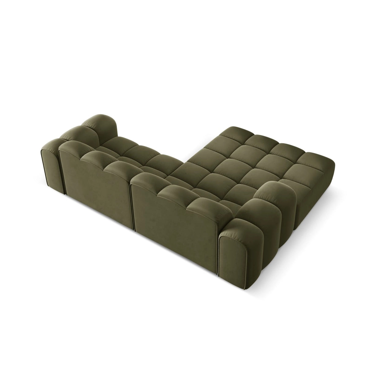 Treno 3-Sitzer Ecksofa, Linke Seite, aus Samt in Grün (Bluvel 77), 240x184x70 cm von Cosmopolitan Design – Bild 6