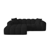 Treno 3-Sitzer Ecksofa, Linke Seite, aus Samt in Schwarz (Bluvel 19), 240x184x70 cm von Cosmopolitan Design – Bild 1