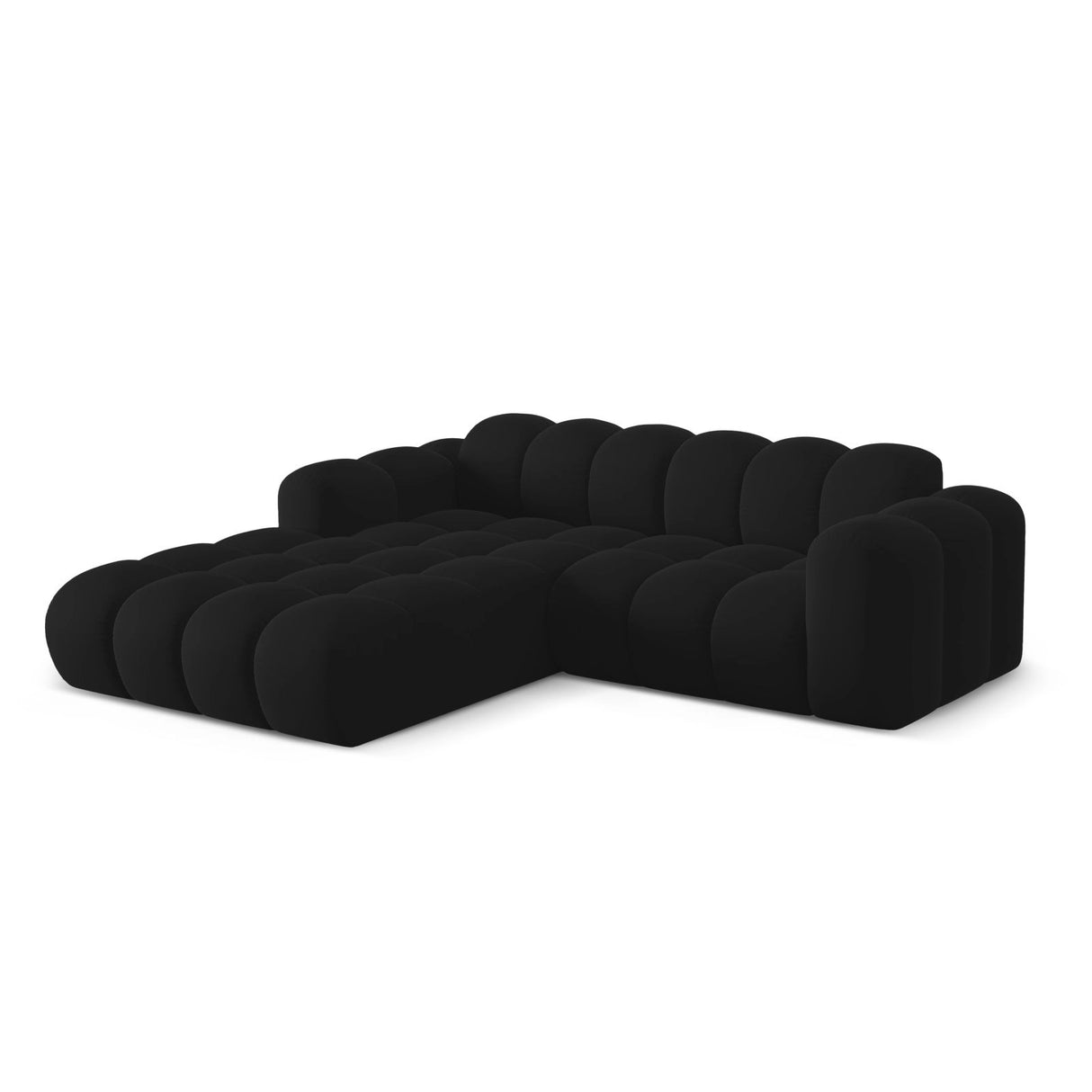 Treno 3-Sitzer Ecksofa, Linke Seite, aus Samt in Schwarz (Bluvel 19), 240x184x70 cm von Cosmopolitan Design – Bild 4