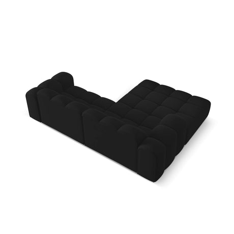 Treno 3-Sitzer Ecksofa, Linke Seite, aus Samt in Schwarz (Bluvel 19), 240x184x70 cm von Cosmopolitan Design – Bild 6