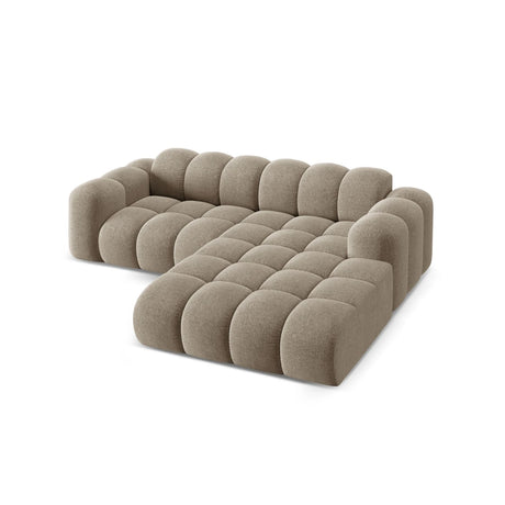 Treno 3-Sitzer Ecksofa, Rechte Seite, aus Chenille in Dunkelbeige (Eden 4 Beige), 240x184x70 cm von Cosmopolitan Design – Bild 5