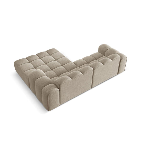 Treno 3-Sitzer Ecksofa, Rechte Seite, aus Chenille in Dunkelbeige (Eden 4 Beige), 240x184x70 cm von Cosmopolitan Design – Bild 6