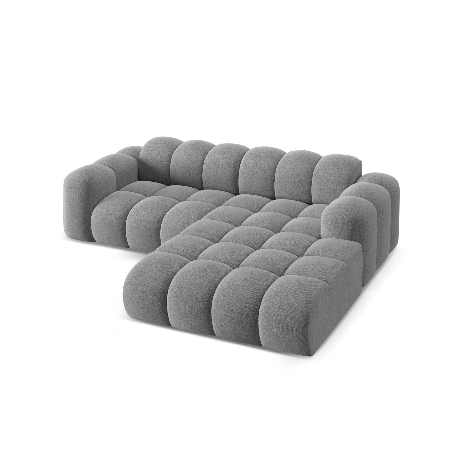Treno 3-Sitzer Ecksofa, Rechte Seite, aus Chenille in Hellgrau (Eden 18 Grey), 240x184x70 cm von Cosmopolitan Design – Bild 5