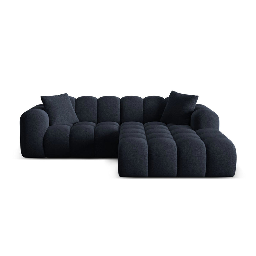Treno 3-Sitzer Ecksofa, Rechte Seite, aus Chenille in Marineblau (Eden 16 Deep Blue), 240x184x70 cm von Cosmopolitan Design – Bild 1