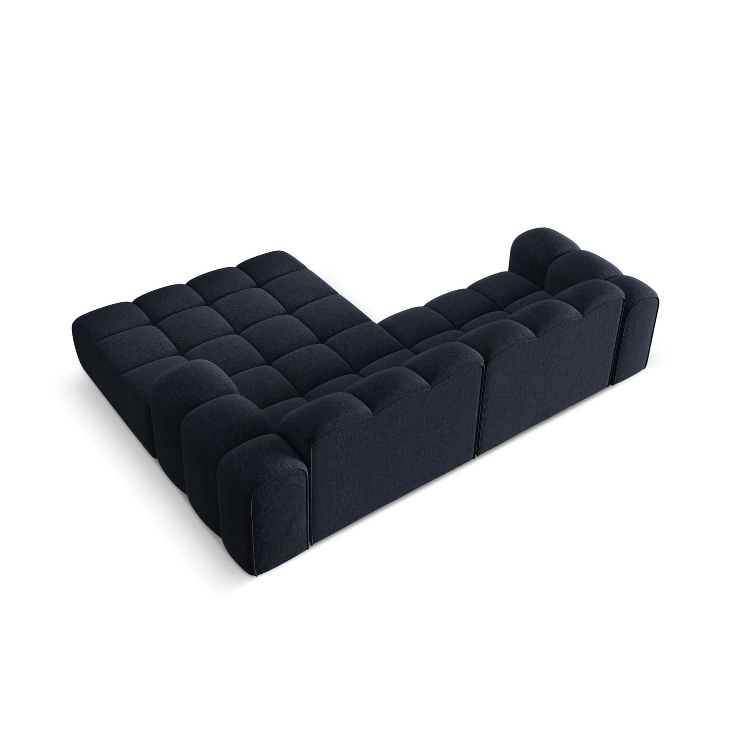 Treno 3-Sitzer Ecksofa, Rechte Seite, aus Chenille in Marineblau (Eden 16 Deep Blue), 240x184x70 cm von Cosmopolitan Design – Bild 6