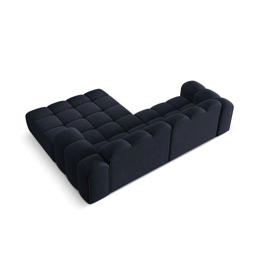 Treno 3-Sitzer Ecksofa, Rechte Seite, aus Chenille in Marineblau (Eden 16 Deep Blue), 240x184x70 cm von Cosmopolitan Design – Bild 6