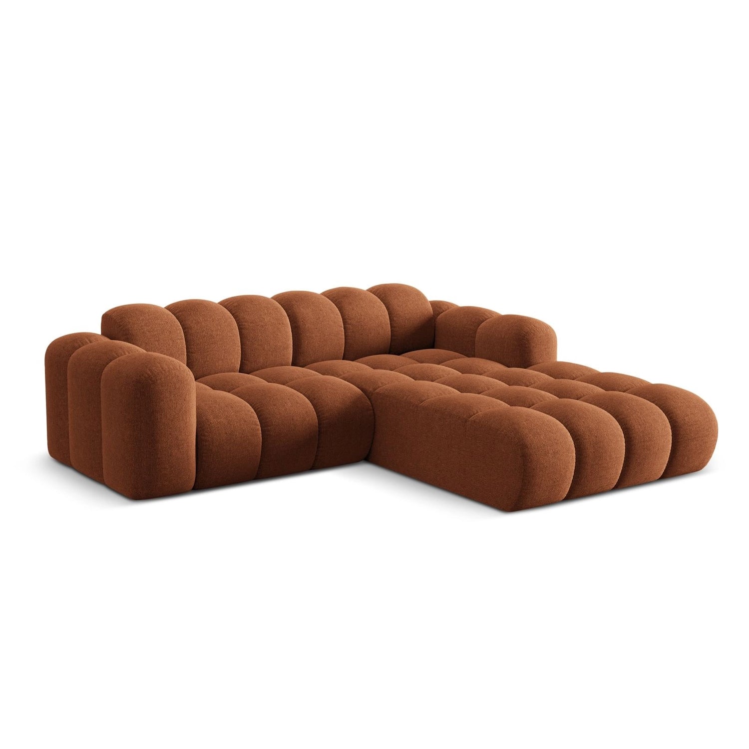 Treno 3-Sitzer Ecksofa, Rechte Seite, aus Chenille in Ziegelstein (Eden 10 Terra), 240x184x70 cm von Cosmopolitan Design – Bild 4