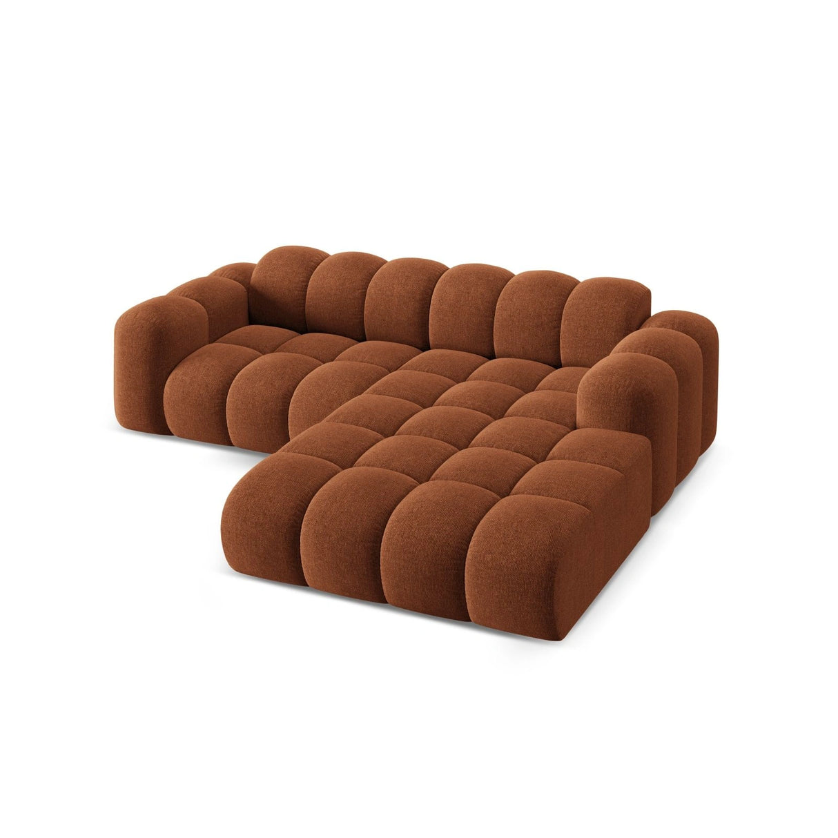 Treno 3-Sitzer Ecksofa, Rechte Seite, aus Chenille in Ziegelstein (Eden 10 Terra), 240x184x70 cm von Cosmopolitan Design – Bild 5
