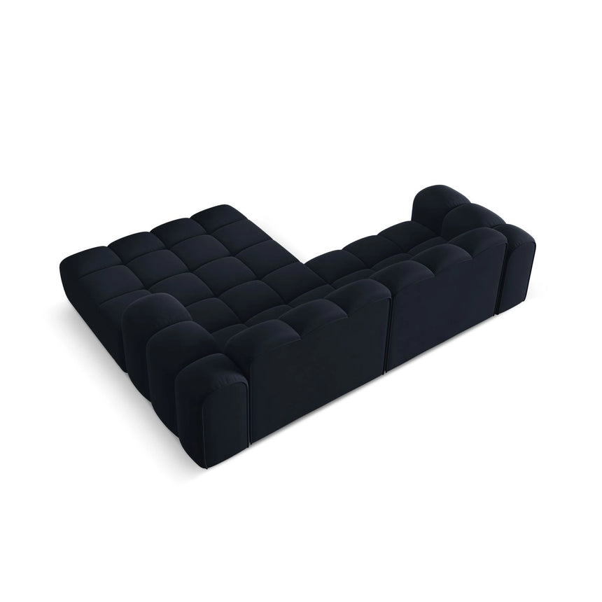 Treno 3-Sitzer Ecksofa, Rechte Seite, aus Samt in Dunkelblau (Bluvel 89), 240x184x70 cm von Cosmopolitan Design – Bild 6