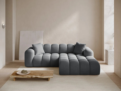 Treno 3-Sitzer Ecksofa, Rechte Seite, aus Samt in Grau (Bluvel 14), 240x184x70 cm von Cosmopolitan Design – Bild 2