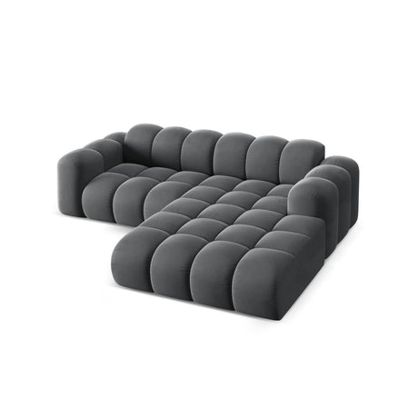 Treno 3-Sitzer Ecksofa, Rechte Seite, aus Samt in Grau (Bluvel 14), 240x184x70 cm von Cosmopolitan Design – Bild 5