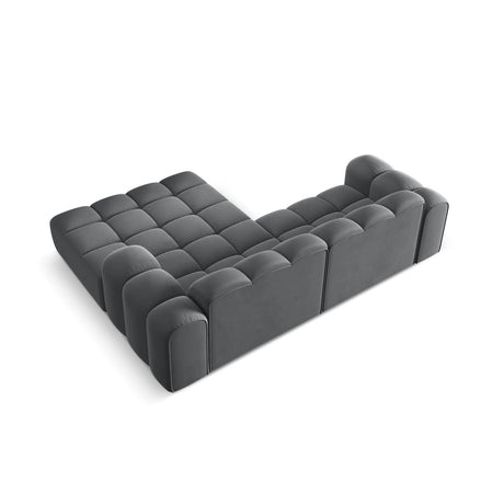Treno 3-Sitzer Ecksofa, Rechte Seite, aus Samt in Grau (Bluvel 14), 240x184x70 cm von Cosmopolitan Design – Bild 6