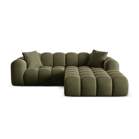 Treno 3-Sitzer Ecksofa, Rechte Seite, aus Samt in Grün (Bluvel 77), 240x184x70 cm von Cosmopolitan Design – Bild 1