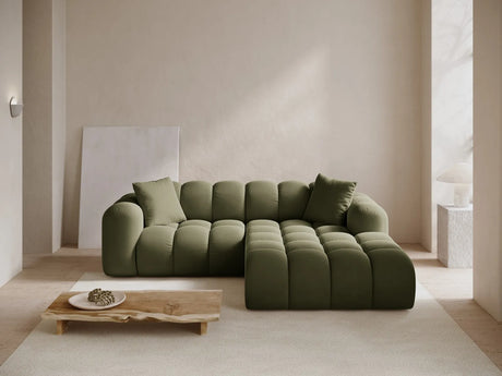 Treno 3-Sitzer Ecksofa, Rechte Seite, aus Samt in Grün (Bluvel 77), 240x184x70 cm von Cosmopolitan Design – Bild 2