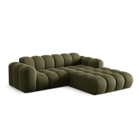 Treno 3-Sitzer Ecksofa, Rechte Seite, aus Samt in Grün (Bluvel 77), 240x184x70 cm von Cosmopolitan Design – Bild 4