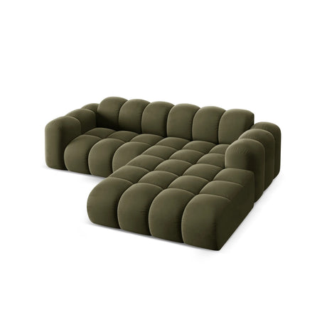 Treno 3-Sitzer Ecksofa, Rechte Seite, aus Samt in Grün (Bluvel 77), 240x184x70 cm von Cosmopolitan Design – Bild 5