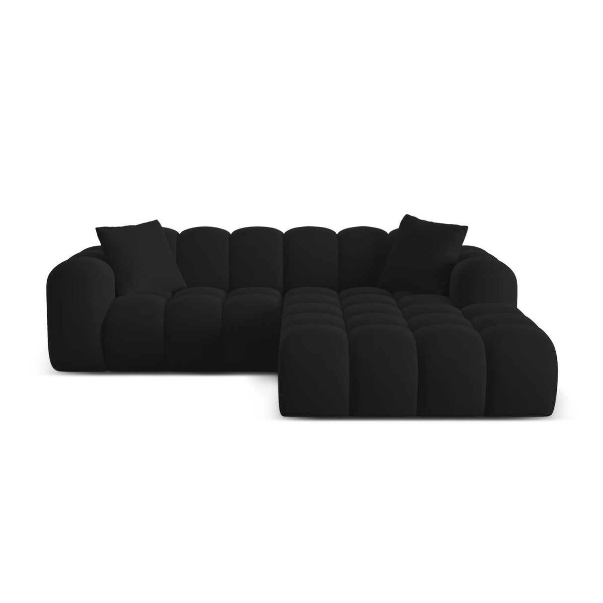 Treno 3-Sitzer Ecksofa, Rechte Seite, aus Samt in Schwarz (Bluvel 19), 240x184x70 cm von Cosmopolitan Design – Bild 1