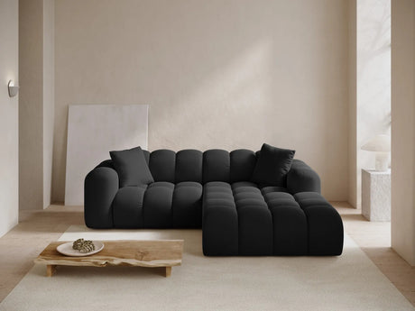 Treno 3-Sitzer Ecksofa, Rechte Seite, aus Samt in Schwarz (Bluvel 19), 240x184x70 cm von Cosmopolitan Design – Bild 2