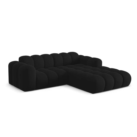 Treno 3-Sitzer Ecksofa, Rechte Seite, aus Samt in Schwarz (Bluvel 19), 240x184x70 cm von Cosmopolitan Design – Bild 4