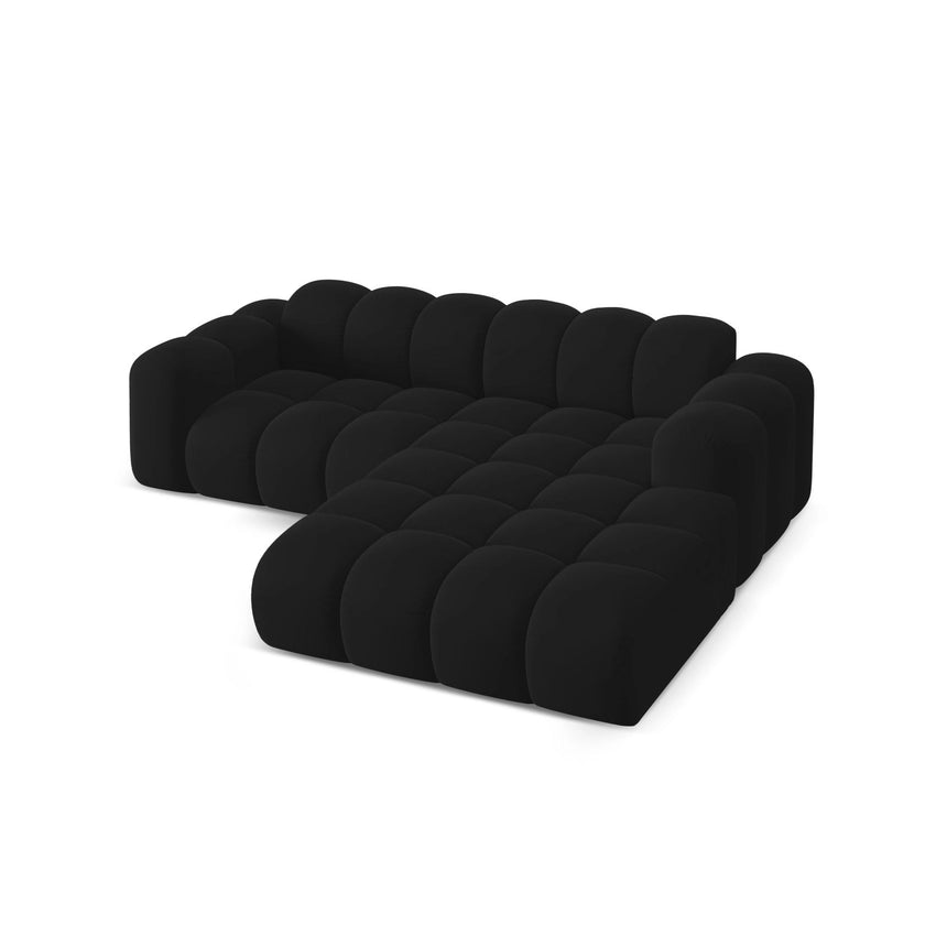 Treno 3-Sitzer Ecksofa, Rechte Seite, aus Samt in Schwarz (Bluvel 19), 240x184x70 cm von Cosmopolitan Design – Bild 5