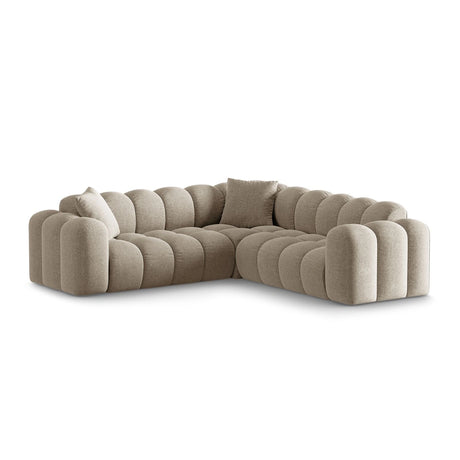 Treno 3-Sitzer Ecksofa, symmetrisch, aus Chenille in Dunkelbeige (Eden 4 Beige), 240x240x70 cm von Cosmopolitan Design – Bild 3