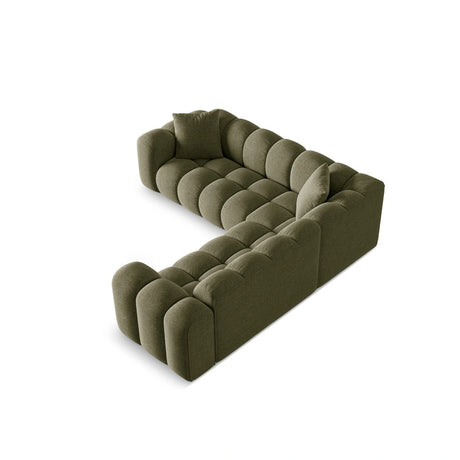 Treno 3-Sitzer Ecksofa, symmetrisch, aus Chenille in Grün (Eden 12 Olive), 240x240x70 cm von Cosmopolitan Design – Bild 4