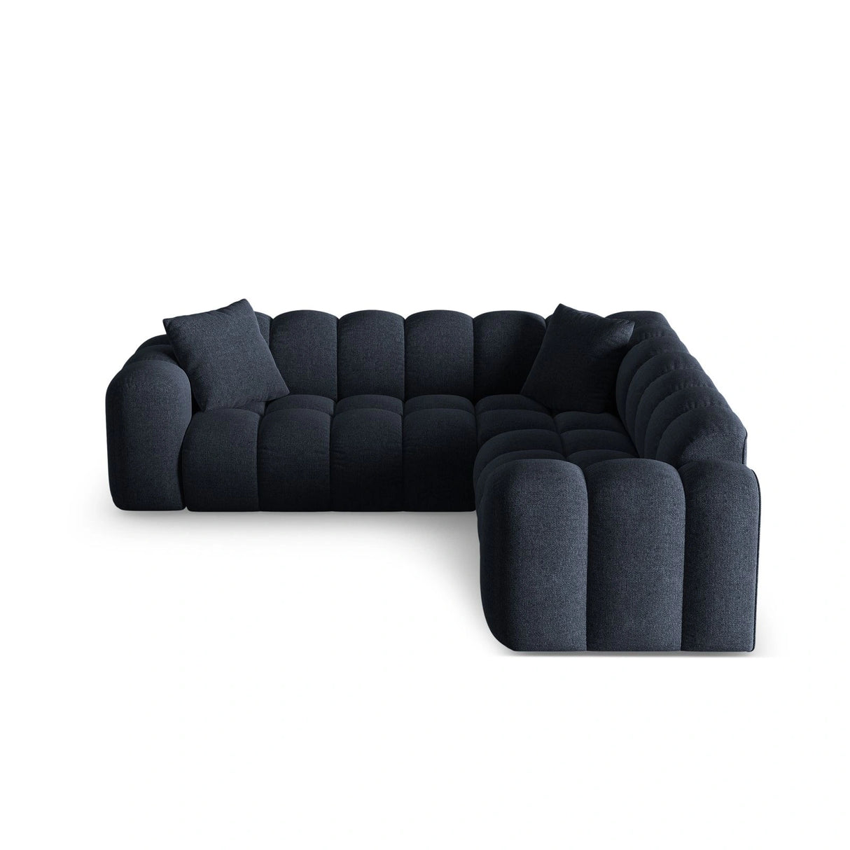 Treno 3-Sitzer Ecksofa, symmetrisch, aus Chenille in Marineblau (Eden 16 Deep Blue), 240x240x70 cm von Cosmopolitan Design – Bild 1