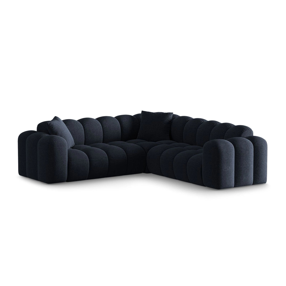 Treno 3-Sitzer Ecksofa, symmetrisch, aus Chenille in Marineblau (Eden 16 Deep Blue), 240x240x70 cm von Cosmopolitan Design – Bild 3