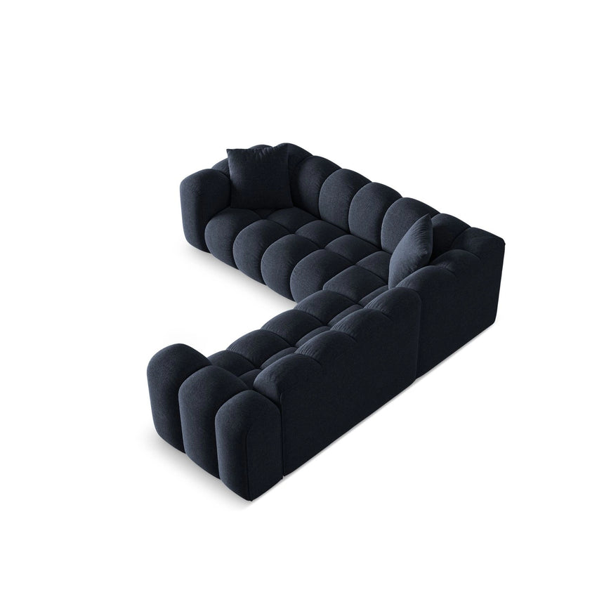 Treno 3-Sitzer Ecksofa, symmetrisch, aus Chenille in Marineblau (Eden 16 Deep Blue), 240x240x70 cm von Cosmopolitan Design – Bild 4