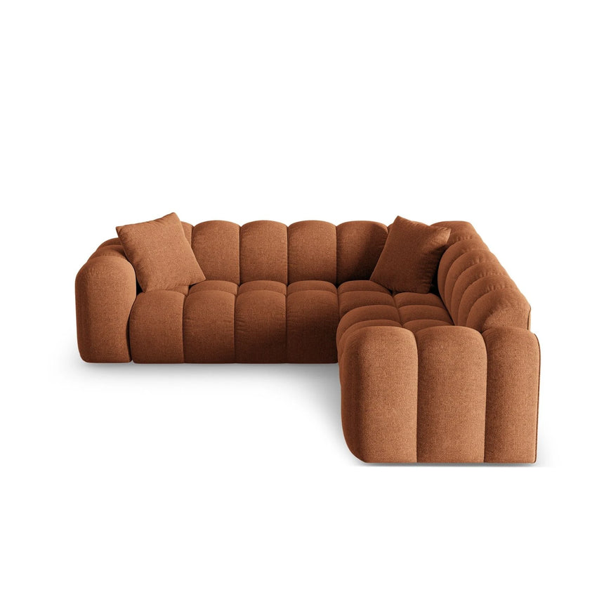 Treno 3-Sitzer Ecksofa, symmetrisch, aus Chenille in Ziegelstein (Eden 10 Terra), 240x240x70 cm von Cosmopolitan Design – Bild 1