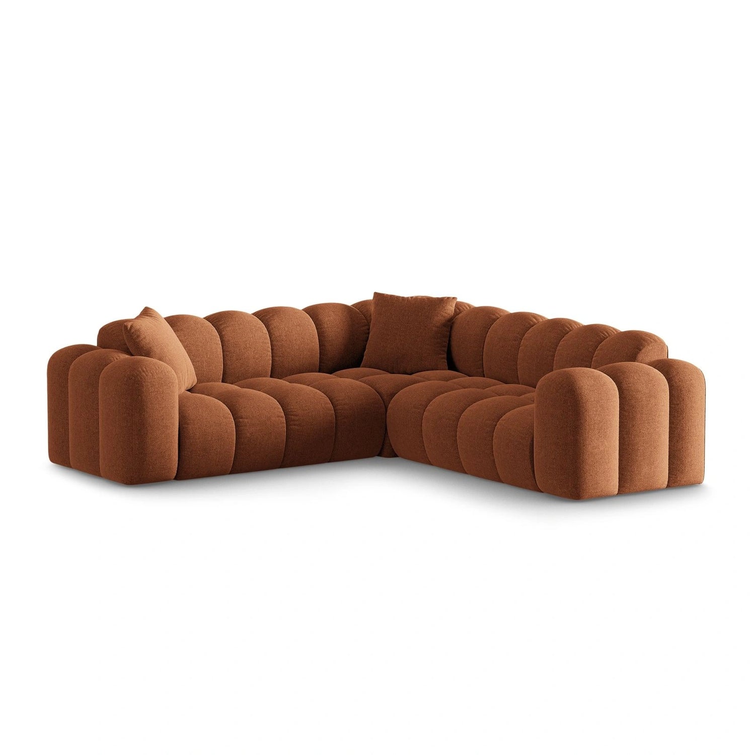 Treno 3-Sitzer Ecksofa, symmetrisch, aus Chenille in Ziegelstein (Eden 10 Terra), 240x240x70 cm von Cosmopolitan Design – Bild 3