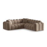 Treno 3-Sitzer Ecksofa, symmetrisch, aus Samt in Cappuccino (Bluvel 40), 240x240x70 cm von Cosmopolitan Design – Bild 3