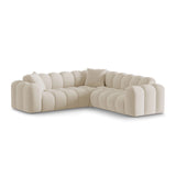 Treno 3-Sitzer Ecksofa, symmetrisch, aus Samt in Dunkelbeige (Bluvel 30), 240x240x70 cm von Cosmopolitan Design – Bild 3