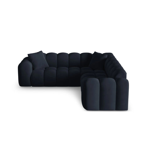 Treno 3-Sitzer Ecksofa, symmetrisch, aus Samt in Dunkelblau (Bluvel 89), 240x240x70 cm von Cosmopolitan Design – Bild 1