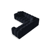 Treno 3-Sitzer Ecksofa, symmetrisch, aus Samt in Dunkelblau (Bluvel 89), 240x240x70 cm von Cosmopolitan Design – Bild 4