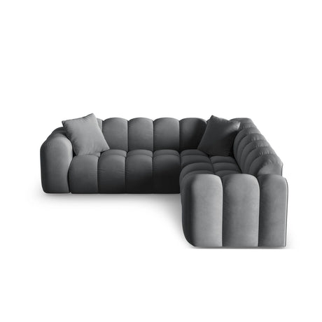 Treno 3-Sitzer Ecksofa, symmetrisch, aus Samt in Grau (Bluvel 14), 240x240x70 cm von Cosmopolitan Design – Bild 1