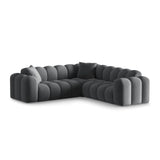 Treno 3-Sitzer Ecksofa, symmetrisch, aus Samt in Grau (Bluvel 14), 240x240x70 cm von Cosmopolitan Design – Bild 3