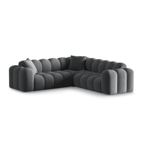 Treno 3-Sitzer Ecksofa, symmetrisch, aus Samt in Grau (Bluvel 14), 240x240x70 cm von Cosmopolitan Design – Bild 3