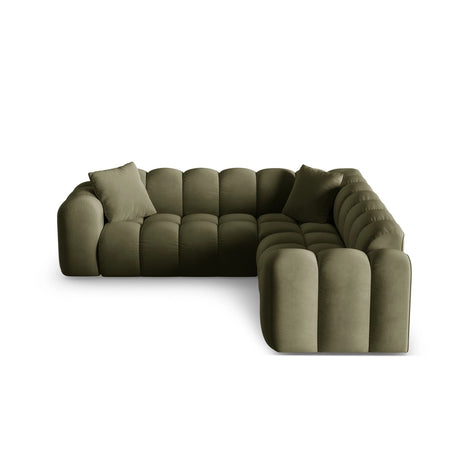 Treno 3-Sitzer Ecksofa, symmetrisch, aus Samt in Grün (Bluvel 77), 240x240x70 cm von Cosmopolitan Design – Bild 1