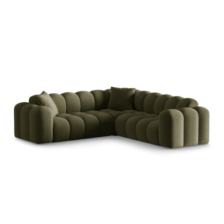Treno 3-Sitzer Ecksofa, symmetrisch, aus Samt in Grün (Bluvel 77), 240x240x70 cm von Cosmopolitan Design – Bild 3