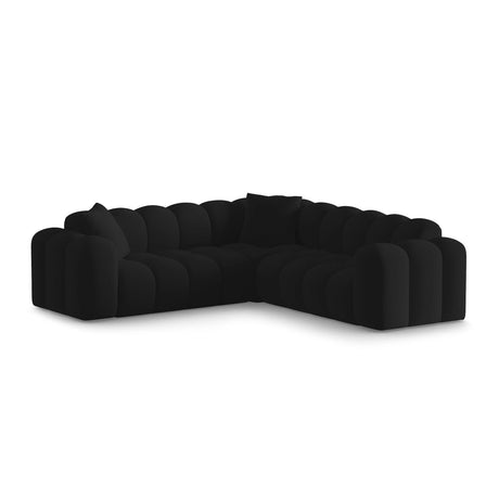 Treno 3-Sitzer Ecksofa, symmetrisch, aus Samt in Schwarz (Bluvel 19), 240x240x70 cm von Cosmopolitan Design – Bild 3