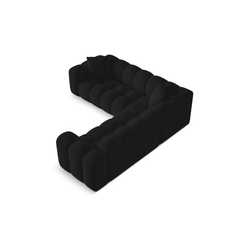Treno 3-Sitzer Ecksofa, symmetrisch, aus Samt in Schwarz (Bluvel 19), 240x240x70 cm von Cosmopolitan Design – Bild 4