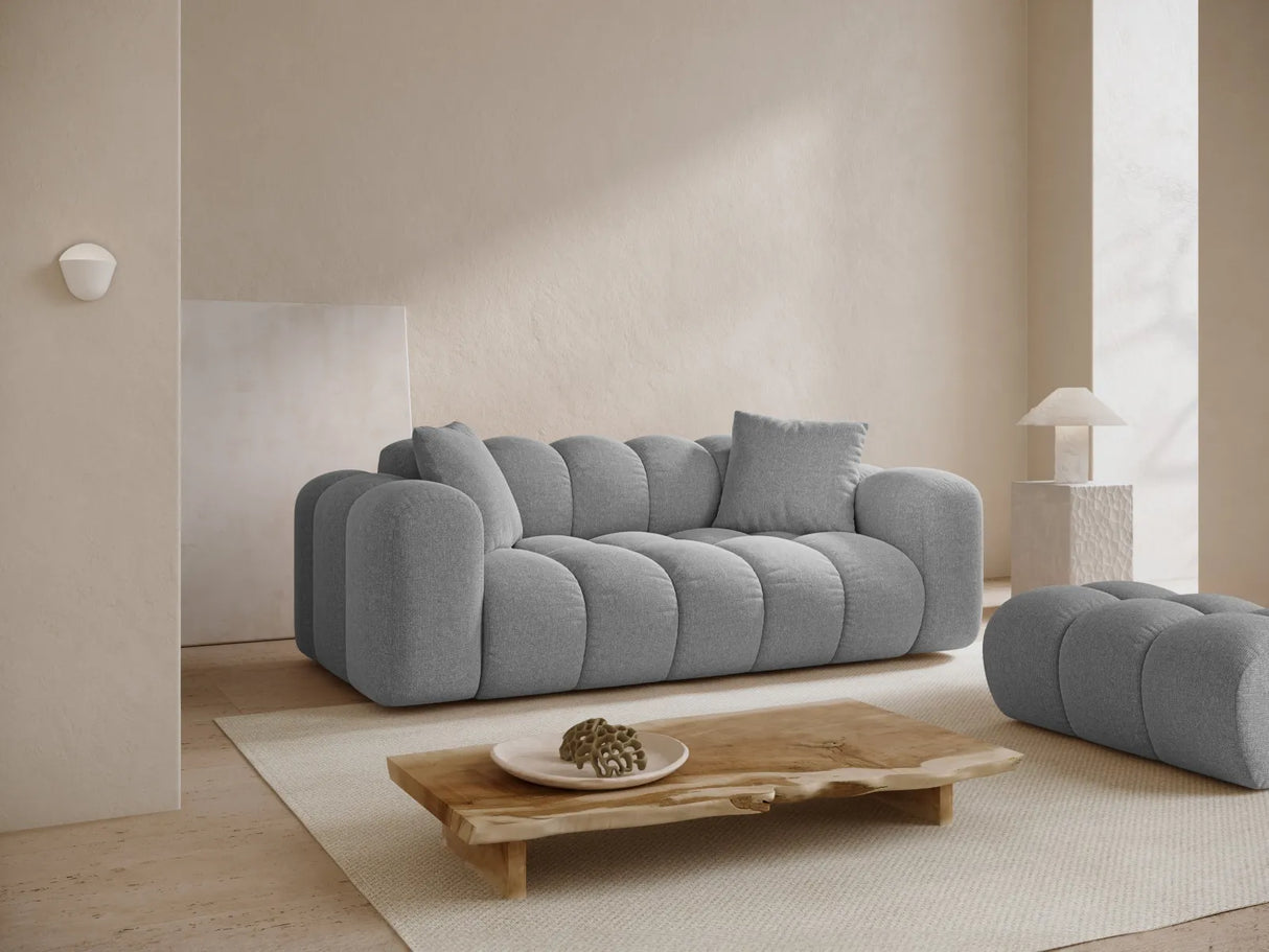 Treno 3-Sitzer Sofa aus Chenille in Hellgrau (Eden 18 Grey), 210x94x70 cm von Cosmopolitan Design – Bild 2