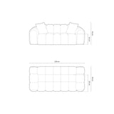 Treno 3-Sitzer Sofa aus Samt in Dunkelbeige (Bluvel 30), 210x94x70 cm von Cosmopolitan Design – Bild 3