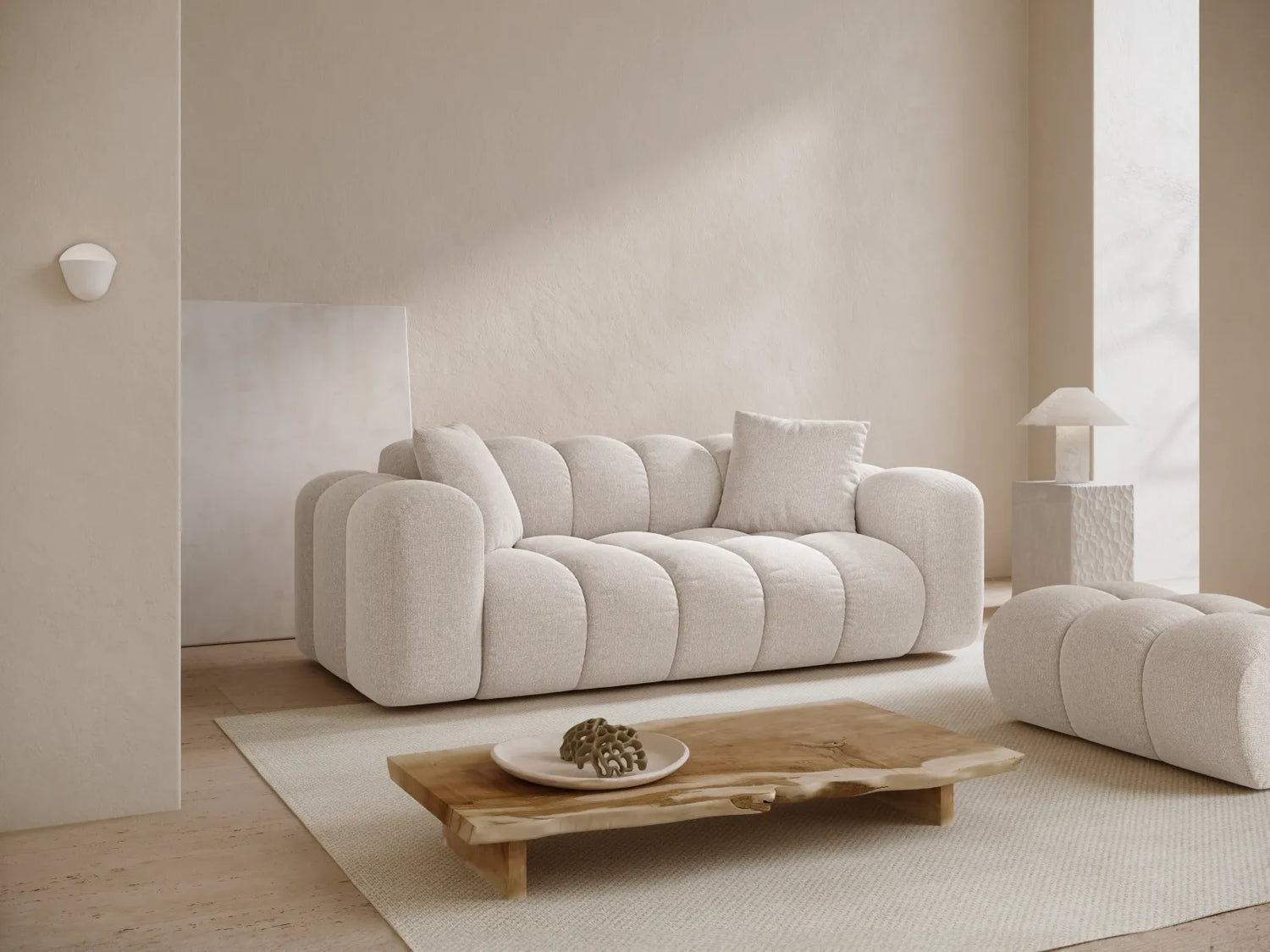 Treno 3-Sitzer Sofa aus Samt oder Chenille, 210x94x70 cm von Cosmopolitan Design – Bild 2