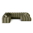 Treno 4-Sitzer Panorama Ecksofa, Linke Seite, aus Chenille in Grün (Eden 12 Olive), Beine aus Schwarzes Plastik, 330x240x70 cm von Cosmopolitan Design – Bild 1