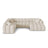 Treno 4-Sitzer Panorama Ecksofa, Linke Seite, aus Samt in Dunkelbeige (Bluvel 30), Beine aus Schwarzes Plastik, 330x240x70 cm von Cosmopolitan Design – Bild 1